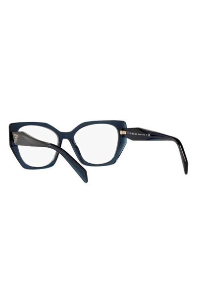 Shop Prada 54mm Square Optical Glasses In Blue Crystal