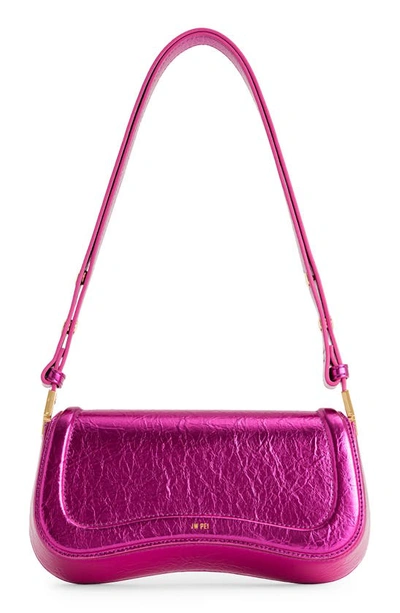Shop Jw Pei Joy Metallic Faux Leather Shoulder Bag In Red Violet