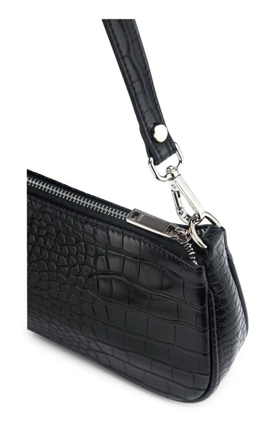 Shop Jw Pei Eva Croc Embossed Faux Leather Convertible Shoulder Bag In Black Croc