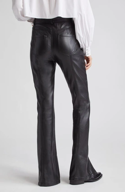Shop Cinq À Sept Shanis Slit Hem Faux Leather Pants In Black