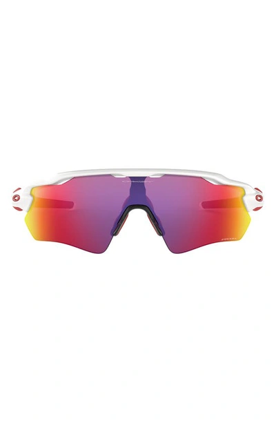 Shop Oakley Radar® Ev Path® 38mm Prizm™ Wrap Shield Sunglasses In White