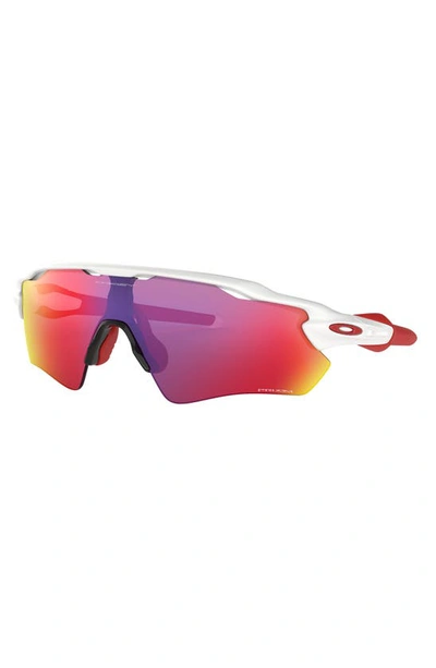 Shop Oakley Radar® Ev Path® 38mm Prizm™ Wrap Shield Sunglasses In White