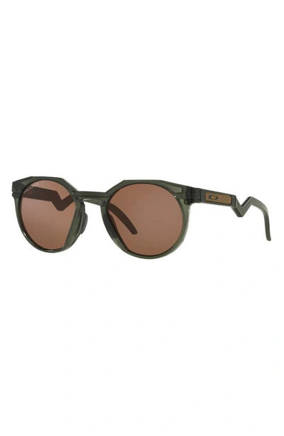 Oakley Hstn 52mm Prizm™ Polarized Round Sunglasses In Olive