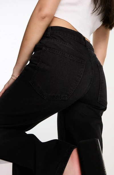 Shop Asos Design Lightweight Wide Leg Jeans In Black