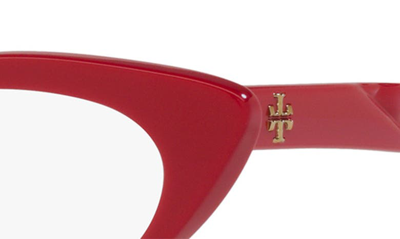 Shop Tory Burch 52mm Irregular Optical Glasses In Red