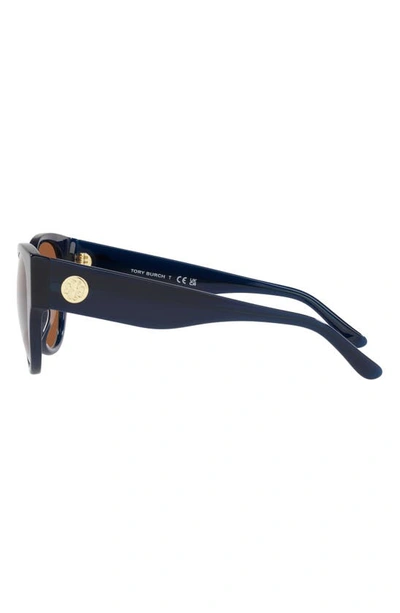 Shop Tory Burch 53mm Round Sunglasses In Navy