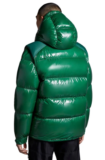 Shop Moncler Karakorum Ripstop Convertible Down Jacket In Green