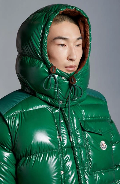 Shop Moncler Karakorum Ripstop Convertible Down Jacket In Green