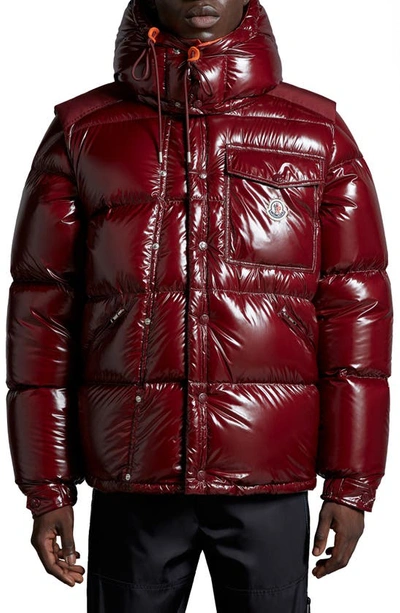 Shop Moncler Karakorum Ripstop Convertible Down Jacket In Red