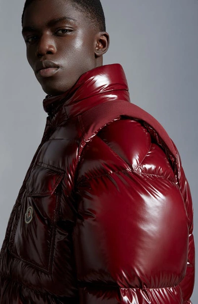 Shop Moncler Karakorum Ripstop Convertible Down Jacket In Red