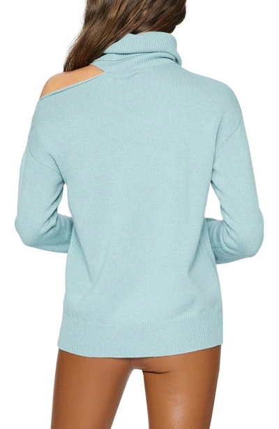 Shop Paige Raundi Cutout Shoulder Sweater In Slate