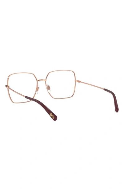 Shop Dolce & Gabbana 54mm Square Optical Glasses In Gold Red