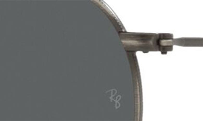 Shop Ray Ban Icons 50mm Round Metal Sunglasses In Antique Gunmetal