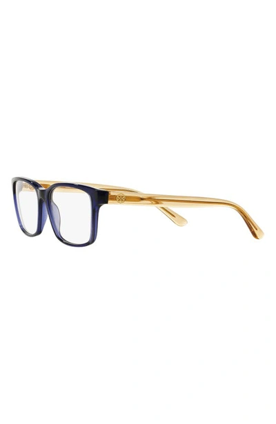 Tory Burch 52mm Rectangle Optical Glasses In Navy
