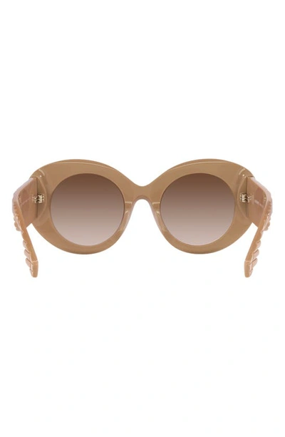 Shop Burberry 49mm Round Sunglasses In Beige
