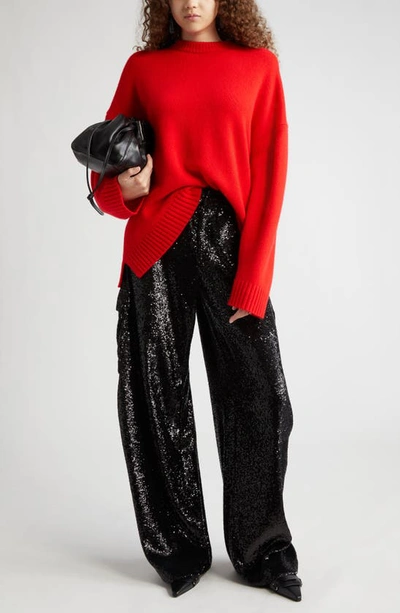 Shop A.l.c Ayden Oversize Wool & Cashmere Sweater In Cadmium Red