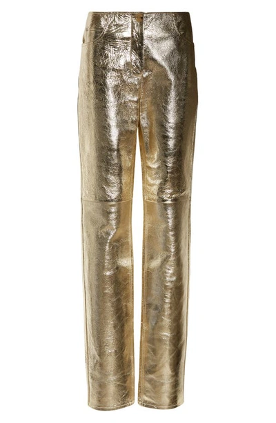 Shop Proenza Schouler Metallic Leather Pants In 753 Pale Gold