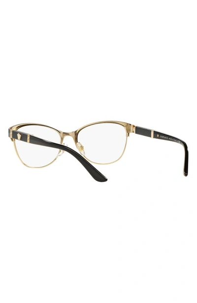 Shop Versace 53mm Cat Eye Optical Glasses In Black Gold