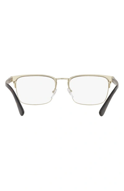 Shop Prada 55m Rectangle Optical Glasses In Matte Pale Gold