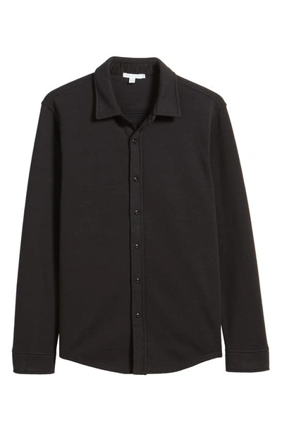 Shop Threads 4 Thought Mika Fleece Button-down Shirt In Black
