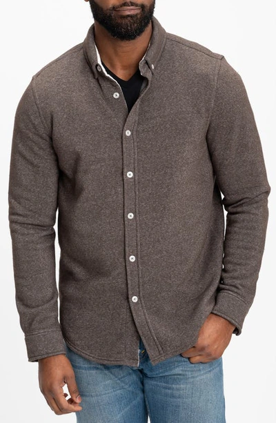 Shop Threads 4 Thought Mika Fleece Button-down Shirt In Espresso