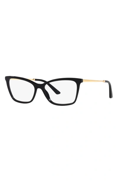 Dolce & Gabbana 56mm Rectangular Optical Glasses In Black