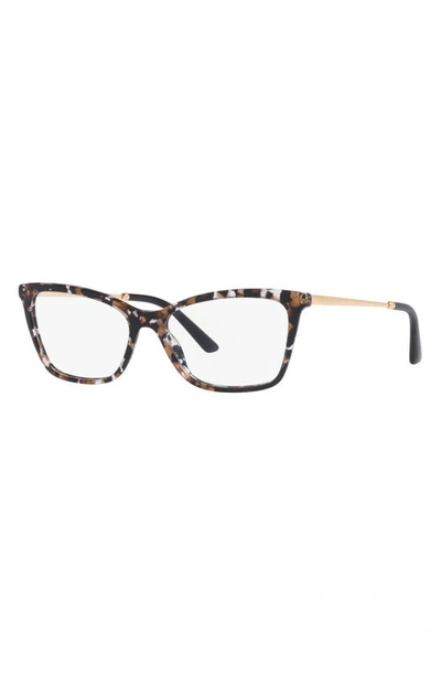 Shop Dolce & Gabbana 54mm Rectangular Optical Glasses In Black Gold