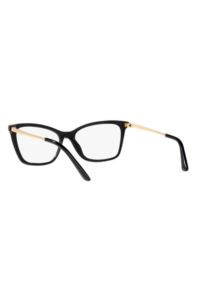 Dolce & Gabbana 56mm Rectangular Optical Glasses In Black