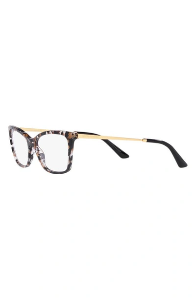 Dolce & Gabbana Tortoiseshell-effect Cat-eye Frame Glasses In Black Gold