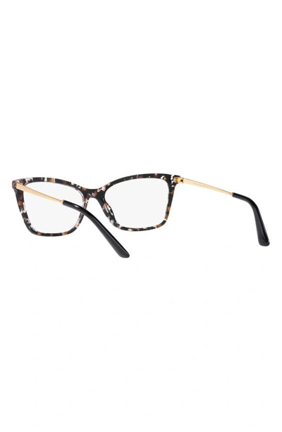 Shop Dolce & Gabbana 54mm Rectangular Optical Glasses In Black Gold