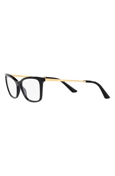 Dolce & Gabbana 56mm Rectangular Optical Glasses In Black
