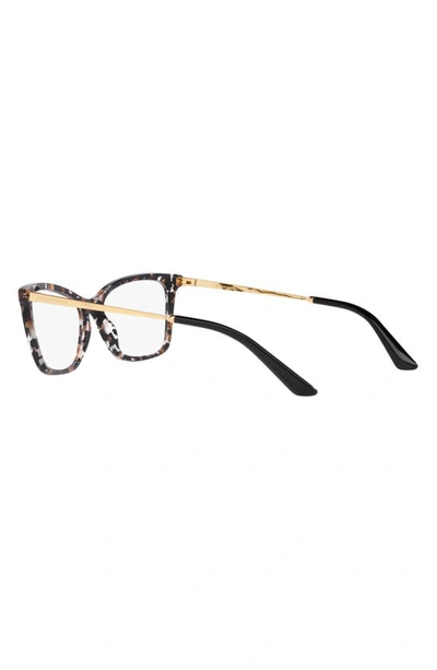 Shop Dolce & Gabbana 54mm Rectangular Optical Glasses In Black Gold