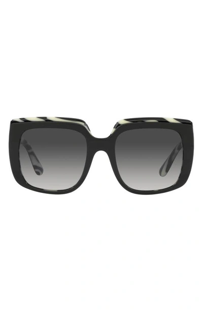 Shop Dolce & Gabbana 54mm Gradient Square Sunglasses In Grey Flash