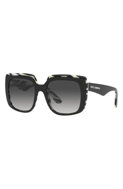 Dolce & Gabbana 54mm Gradient Square Sunglasses In Grey Flash