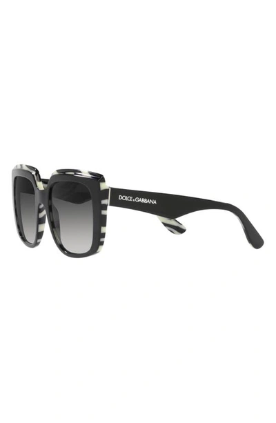 Shop Dolce & Gabbana 54mm Gradient Square Sunglasses In Grey Flash