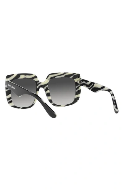 Shop Dolce & Gabbana Dolce&gabbana 54mm Gradient Square Sunglasses In Grey Flash