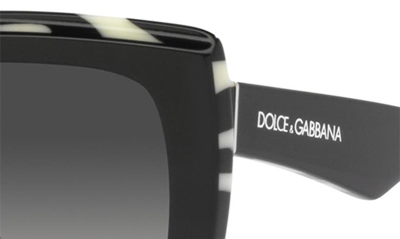 Shop Dolce & Gabbana 54mm Gradient Square Sunglasses In Grey Flash