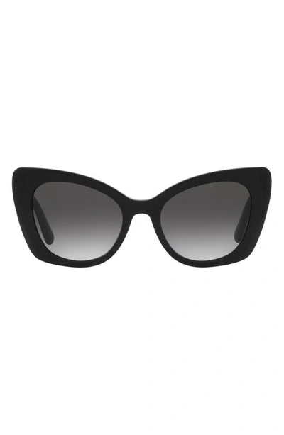 Shop Dolce & Gabbana 53mm Gradient Butterfly Sunglasses In Black