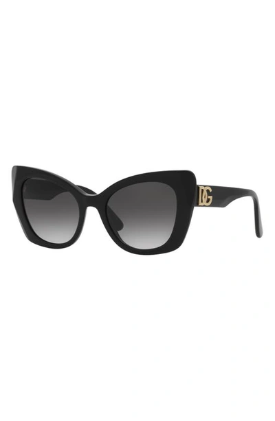 Dolce & Gabbana 53mm Gradient Butterfly Sunglasses In Black