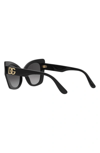 Shop Dolce & Gabbana 53mm Gradient Butterfly Sunglasses In Black