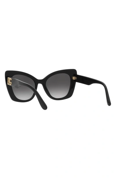 Dolce & Gabbana 53mm Gradient Butterfly Sunglasses In Black
