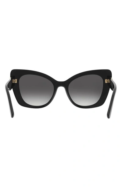 Dolce & Gabbana 53mm Gradient Butterfly Sunglasses In Black