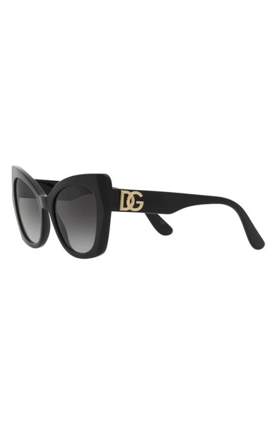 Dolce & Gabbana 53mm Gradient Butterfly Sunglasses In Black