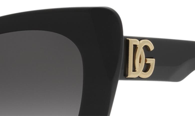 Dolce & Gabbana 53mm Gradient Butterfly Sunglasses In Black