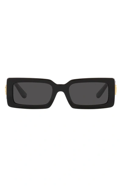 Shop Dolce & Gabbana 53mm Rectangular Sunglasses In Black