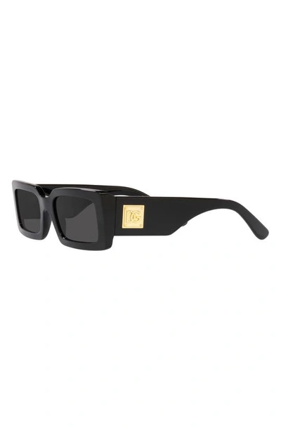 Shop Dolce & Gabbana 53mm Rectangular Sunglasses In Black