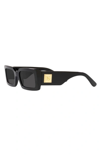 Dolce & Gabbana Dolce&gabbana 53mm Rectangular Sunglasses In Black