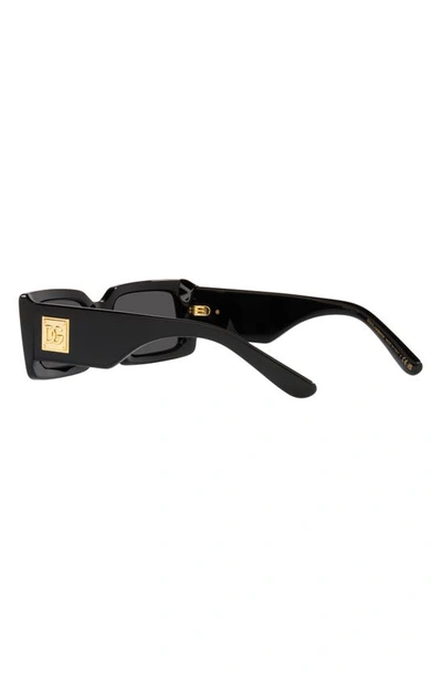 Shop Dolce & Gabbana 53mm Rectangular Sunglasses In Black