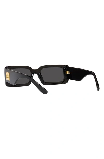 Shop Dolce & Gabbana 53mm Rectangular Sunglasses In Black