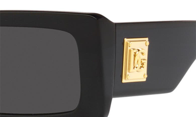 Shop Dolce & Gabbana 53mm Rectangular Sunglasses In Black